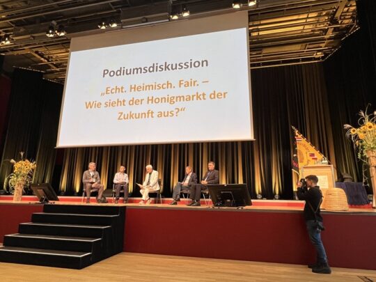 Podiumsdiskussion über Honigqualität, Preise und Betrug
